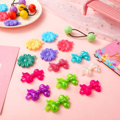 Hoteam elastic hair tie with balls offers flexible styling options.