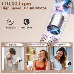 HOTLIFE cool shot and heat cycle demonstrate adjustable temperature control for hair care.