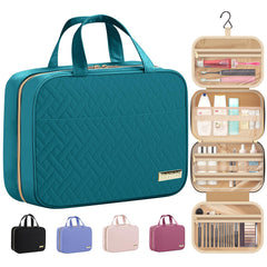 HOTOR travel toiletry bag with hanging hook demonstrates organized compact storage for trips