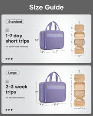 HOTOR travel toiletry bag with hanging hook setup for easy access