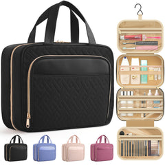 HOTOR travel toiletry bag hanging hook enables easy access on the go