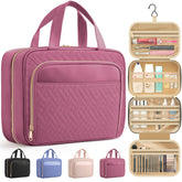 HOTOR travel toiletry bag rosewood pink hanging hook ready for hotel stays with easy access