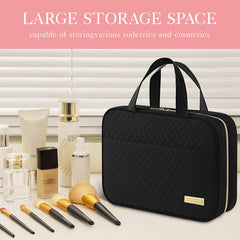HOTOR travel toiletry bag shows spacious compartments for organized essentials