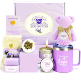 Housavvy spa gift basket opened, full self-care set for recovery and celebration