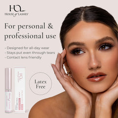 House of Lashes eyelash glue water-resistant formula protects lashes through tears and humidity