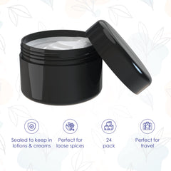 Houseables 2oz jar with inner liner delivers secure air-tight seal for cosmetics.