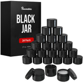Houseables 2oz black cosmetic jar with lid—air-tight storage for creams and samples.