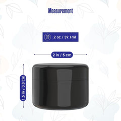 Houseables dark polypropylene 2oz jars with gloss finish ideal for travel.