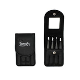 Houseify TWEEZIA tweezer set with case and mirror enables portable grooming on the go.