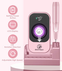 HOUSMV portable nail drill battery life supports long sessions