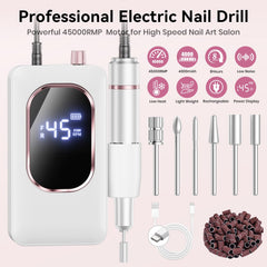 Hoxida nail drill charging with battery indicator for long use.