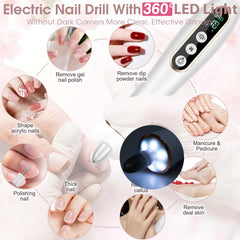 Hoxida ten speed nail drill with varying bit compatibility