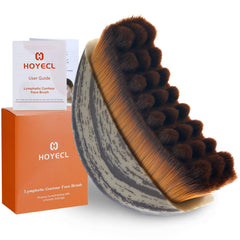 Hoyecl No Oil Lymphatic Face Brush shown with gentle contouring benefits