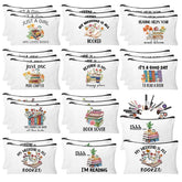 HSDSH book lovers makeup bag front view shows spacious travel-ready design
