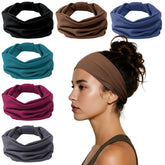 HSEM headband in dark gray showing secure non-slip fit during workouts