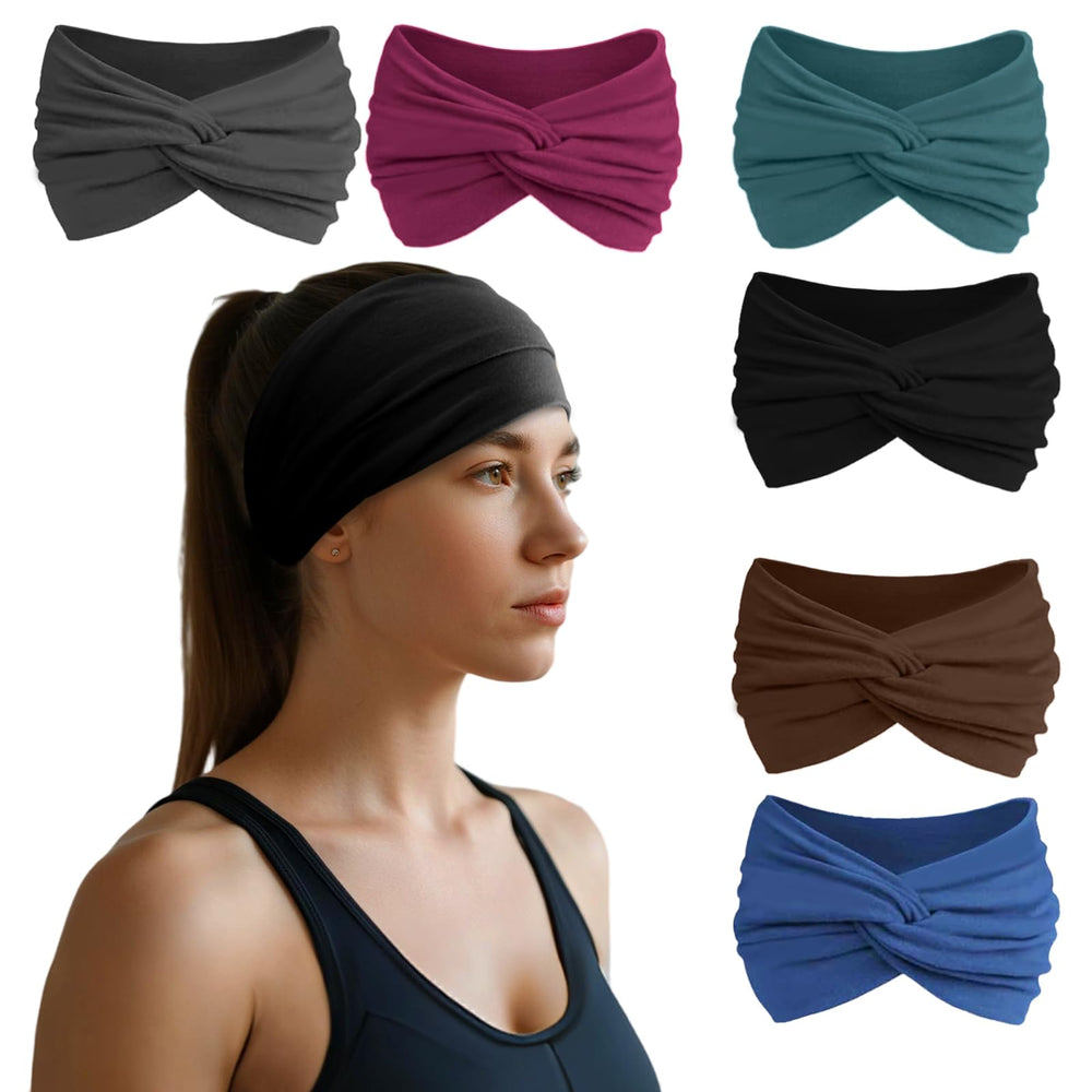 HSEM headbands for women gray wide cotton band ideal for spa routines and workouts