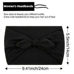 Huachi four-pack bow headbands side view, versatile styling for casual and active days.