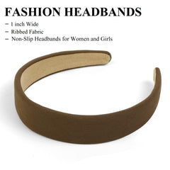 Huachi beige headband complements casual outfits with subtle texture.