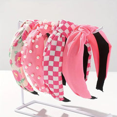 Huachi hot pink headband solid pink boosts daily outfits with comfy stretch.