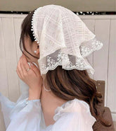 Huachi white bandana with tie-back design for a secure, comfortable fit.