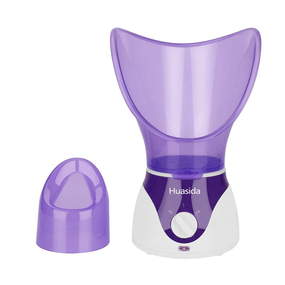 Huasida facial steamer closeup with warm mist for skin hydration.