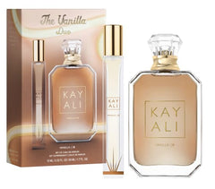 Huda Kayali Vanilla 28 bottle captures gourmand vanilla for evening wear and layering