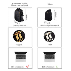 HUIMSWARM barber-clippers-backpack side pocket showcases easy-access storage
