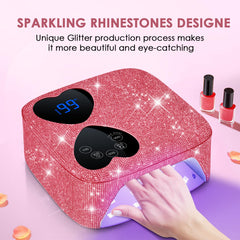 HUITINE cordless nail lamp with mirror base enables hands-free, even curing.