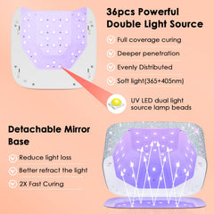 HUITINE sparkling-diamond-design nail lamp adds eye-catching shine during drying
