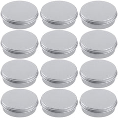 Hulless 4 oz aluminum tin jar front view for cosmetics and balms