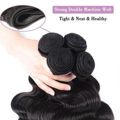 Hullran 12A body wave bundle 18 inch close-up with soft, shiny texture.