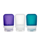 humangear GoToob+ 3pack front view shows compact TSA-friendly bottles for easy packing