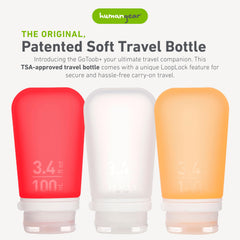 humangear GoToob+ contoured tube image demonstrates stable fill and easy cleaning.