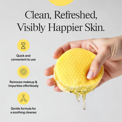 Humanroots Turmeric Kojic Pads smooth side delivering calming after-exfoliation feel.
