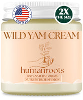 Humanroots Wild Yam Cream jar front showcasing natural balance for hormonal changes