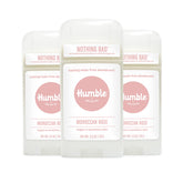 Humble Brands aluminum-free Moroccan Rose 3-pack box-front shows clean packaging and odor-control promise