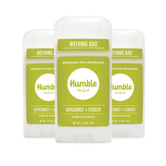 Humble Brands original formula deodorant 3-pack shows aluminum-free odor protection