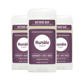 Humble Brands Original Formula deodorant bottle showing aluminum-free protection and odor control.