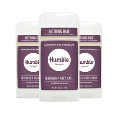 Humble Brands Original Formula deodorant bottle showing aluminum-free protection and odor control.