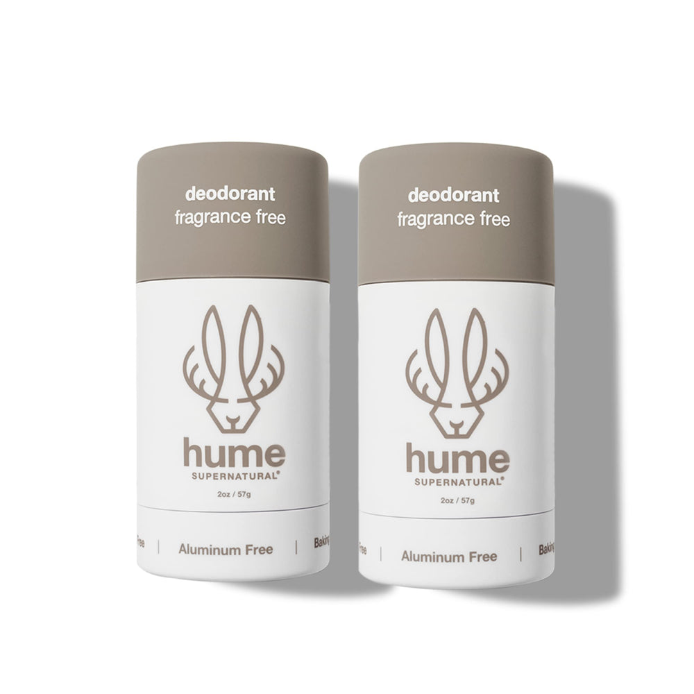 Hume Supernatural aluminum-free deodorant stick applying to underarm for odor control