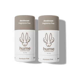 Hume Supernatural aluminum-free deodorant stick applying to underarm for odor control