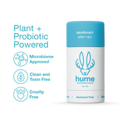 Hume Supernatural aluminum-free design provides odor protection without residue on shirts.