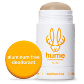 Hume Supernatural amber-woods deodorant-stick with aluminum-free odor protection.