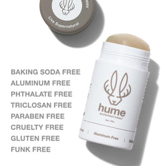 Hume Supernatural cactus flower extract nourishes skin while controlling odors.