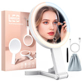 HUNCAB travel makeup mirror in handheld mode for on-the-go touchups