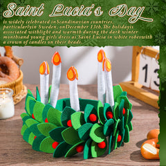 HunnmingRe headband wreath worn as a hands-free Saint Lucia Day accessory