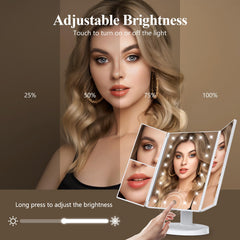 HUONUL makeup mirror offers 3X magnification on panel for precise grooming