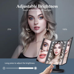 HUONUL makeup mirror with 3x magnification helps detailed skincare and brows.