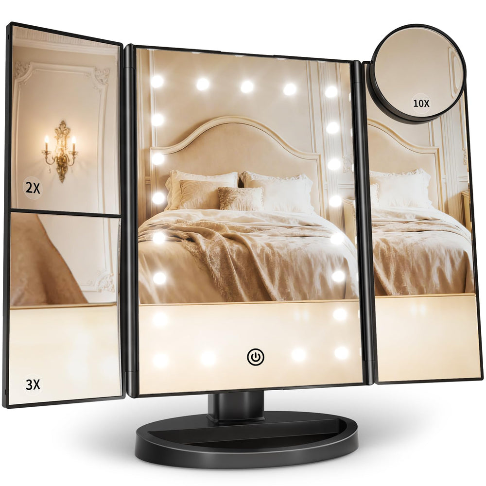 HUONUL makeup mirror with lights delivers bright, even desk illumination for makeup.