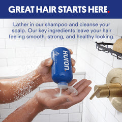 Huron Clean Citrus Woods lather close-up showing rich foam for thorough cleansing